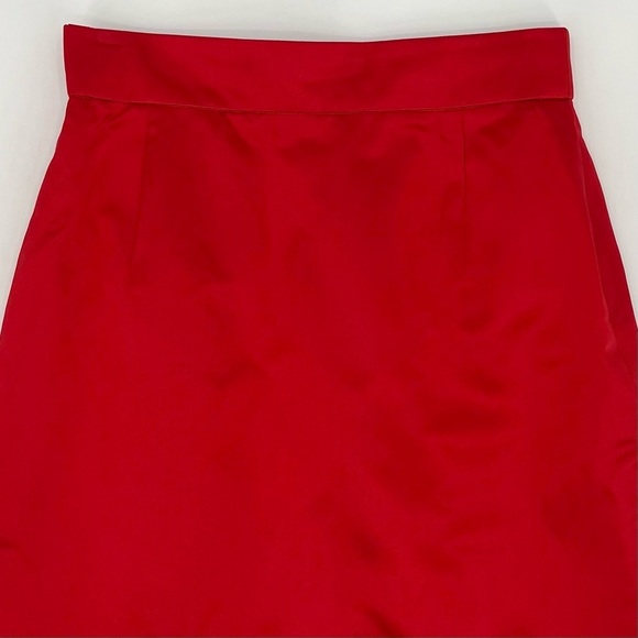 Louis Féraud 100% Silk Red Pencil Skirt - Made In Germany - Picture 3 of 9